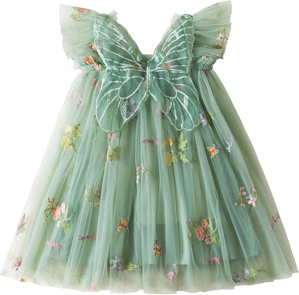 NNJXD Baby Girl Tulle Dress Casual Flower Embroidery Toddler Dresses | Amazon (US)