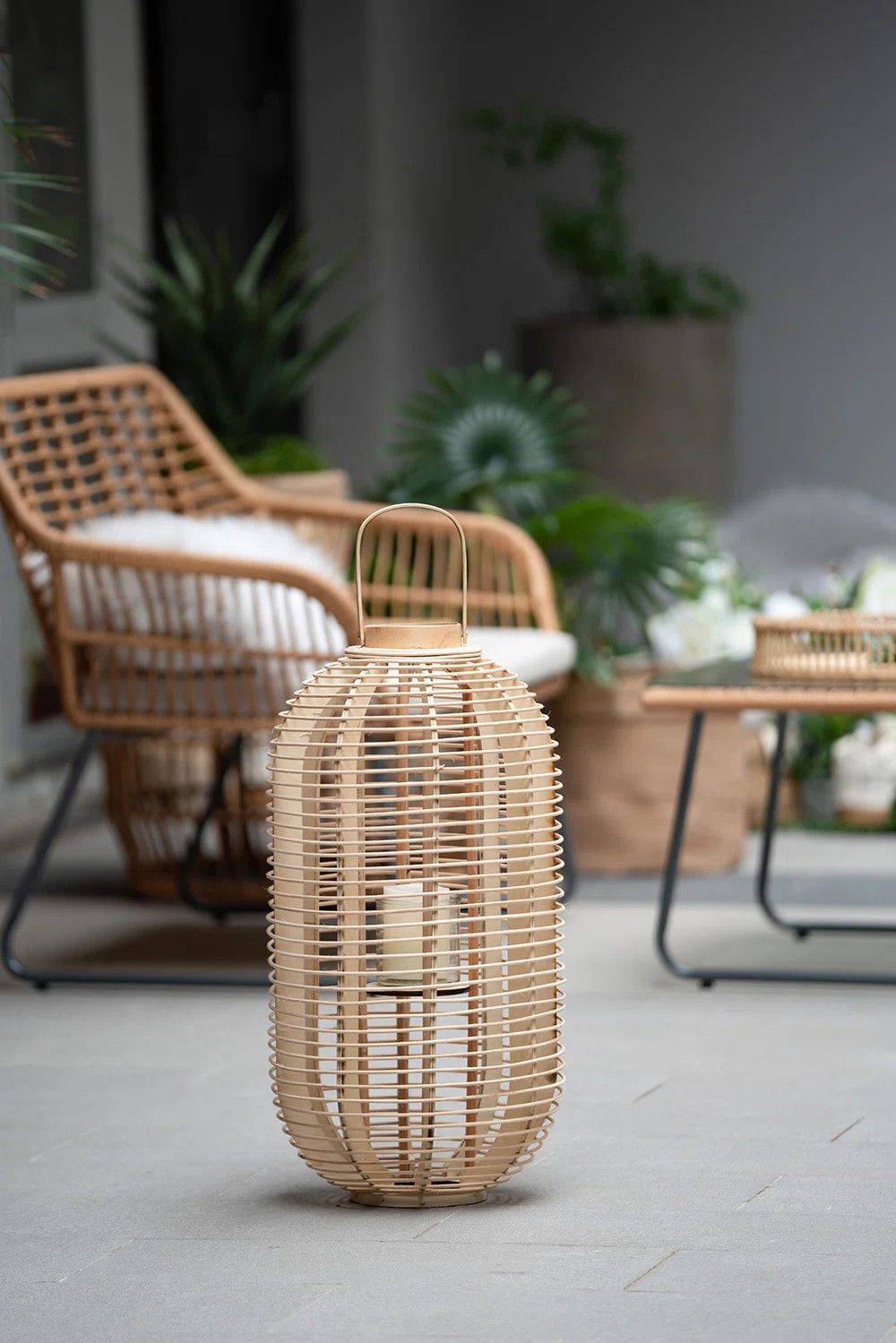24.8'' H Rattan Floor Lantern | Wayfair North America