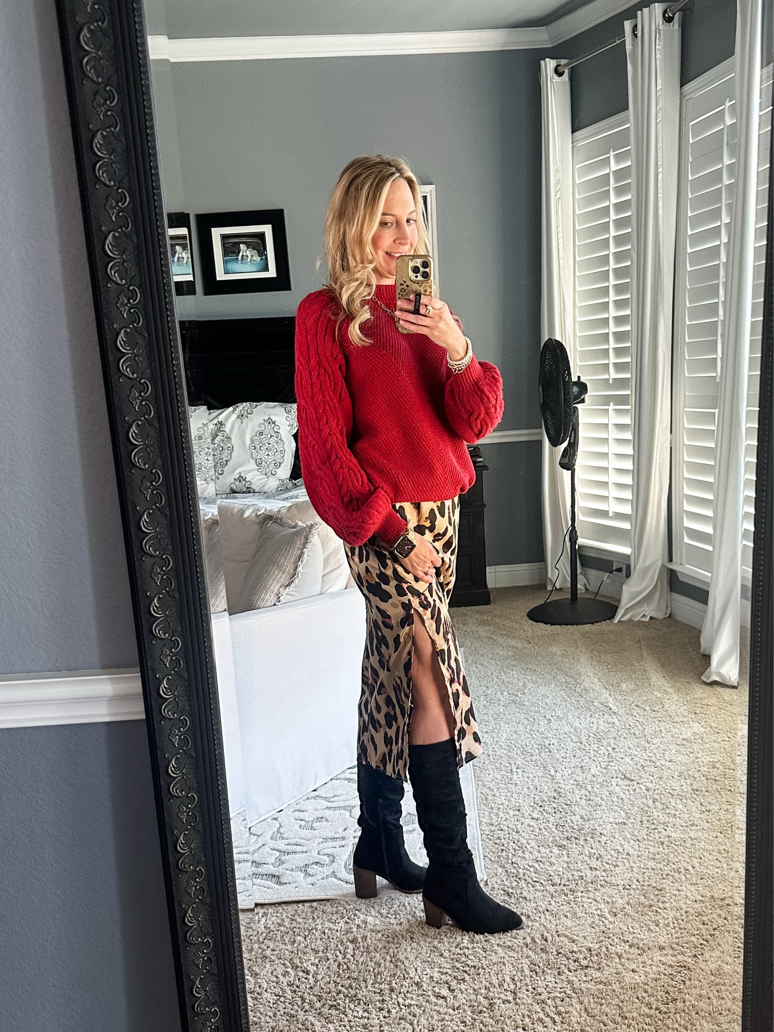 This gorgeous sweater is perfect for fall and winter. I am wearing as small. I paired it with my favorite leopard skirt which I am wearing a size small in. Everything runs tts. 

Flare jeans | black denim | denim | black jeans | heels | bootcut | sweater | fall outfit | fall outfits | holiday | Christmas | warm | cozy | date night | casual outfit | winter outfits | Amazon | Target 

#LTKHoliday #LTKStyleTip #LTKFindsUnder50 #LTKSaleAlert

#LTKHoliday #LTKStyleTip #LTKFindsUnder50