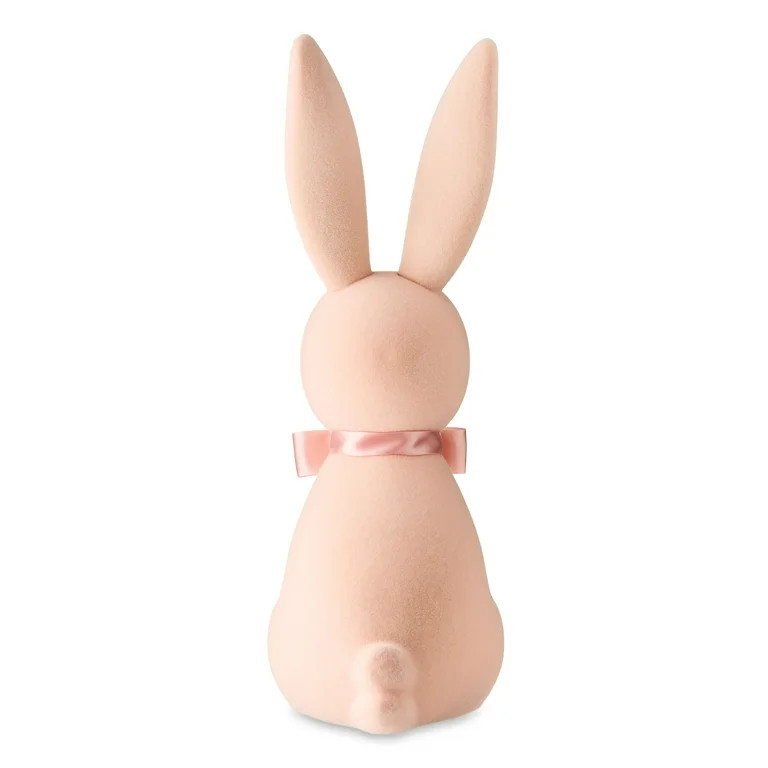 Easter Flocked Peach Bunny Decor, 27 in, by Way To Celebrate | Walmart (US)