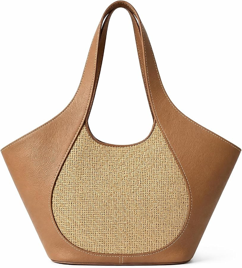 Amazon.com: Straw Purse, Summer Handbags for Women, Large Capacity Synthetic Woven and Leather Tote Bag for Vacation : Clothing, Shoes & Jewelry | Amazon (US)