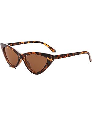 SOJOS Retro Vintage Narrow Cat Eye Sunglasses for Women Clout Goggles Plastic Frame Cardi SJ2044 | Amazon (US)