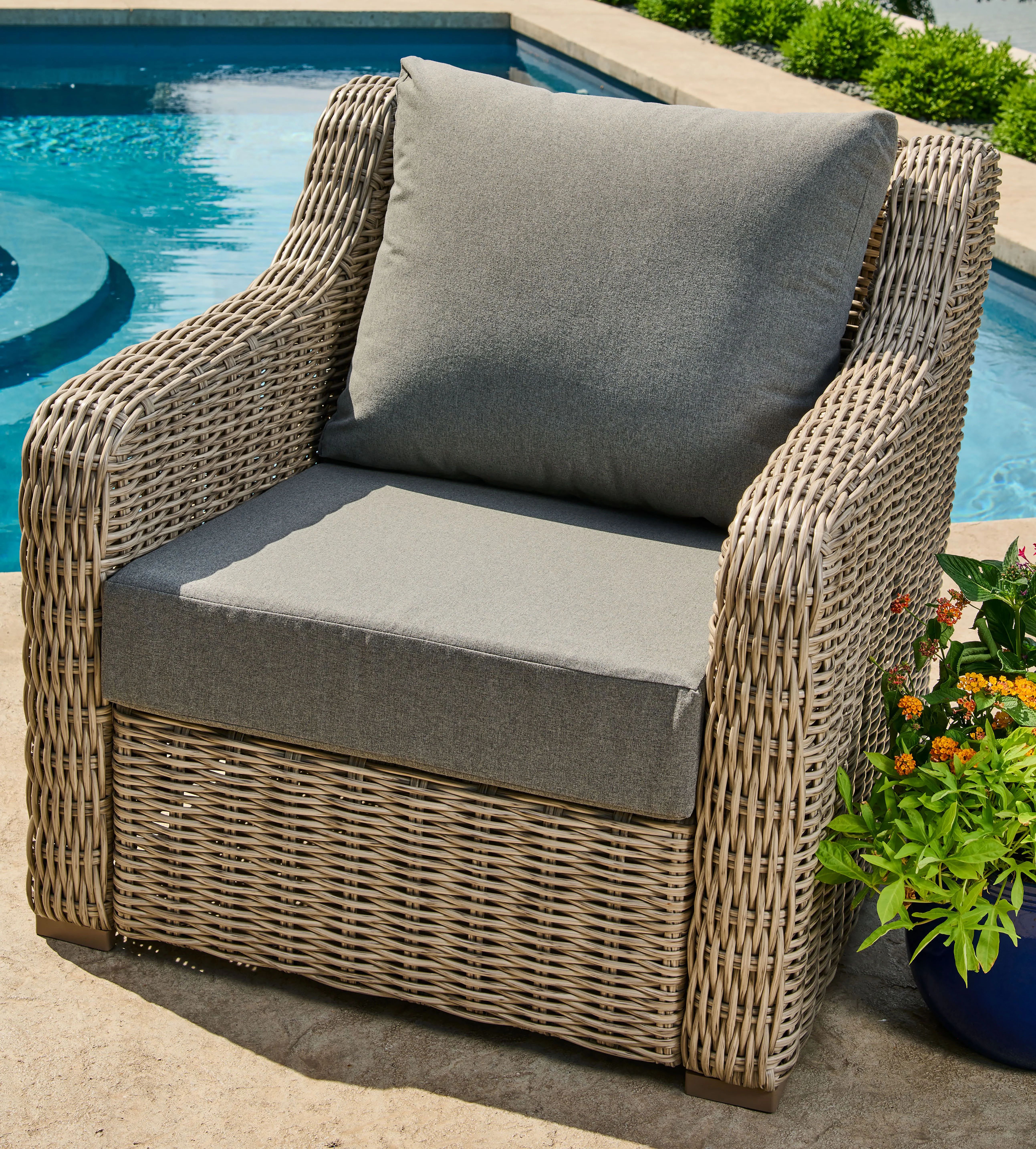 Better Homes & Gardens Grey Outdoor 2 Piece Deep Seat Cushion Set | Walmart (US)