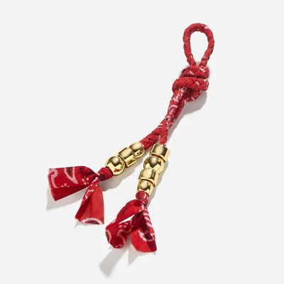 Braided Bandana Bag Charm - Red | BaubleBar
