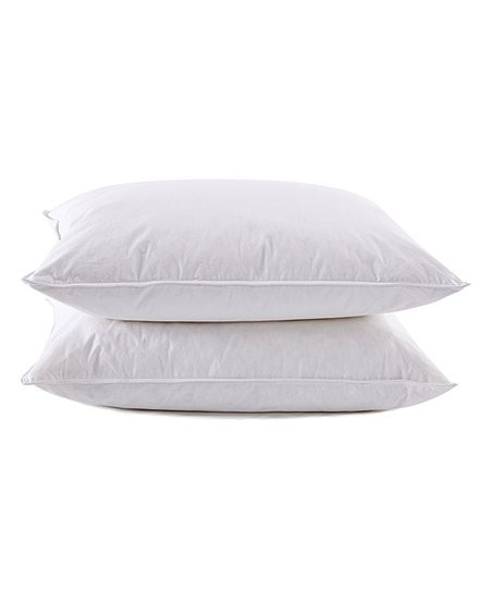 White Goose Feather Bed Pillow - Set of Two | Zulily