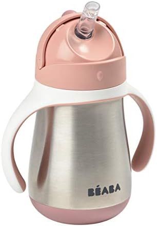 BEABA Stainless Steel Sippy Cup, Straw Sippy Cup with Handles, Toddler Sippy Cups, Baby Sippy Cup... | Amazon (US)