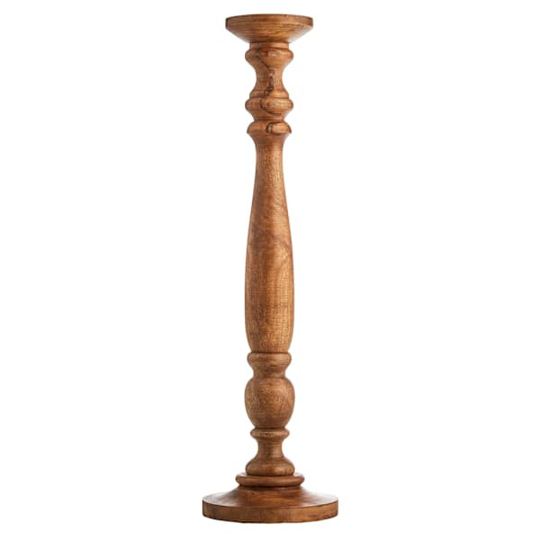 Oversized Brown Wooden Candle Holder, 30" | At Home