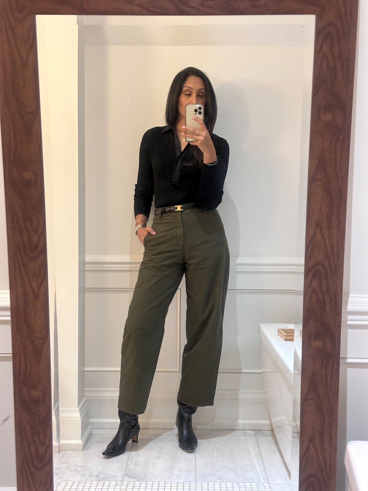 Toteme Polo
Uniqlo pants 

#LTKcanada #LTKwinter #LTKdatenight