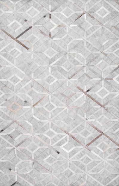 Gray Cowhide Diamond Trellis 9' x 12' Area Rug | Rugs USA