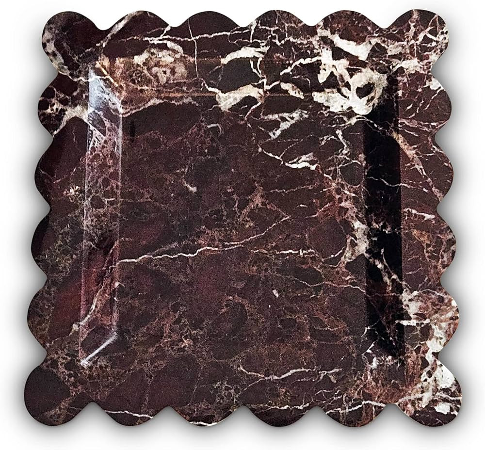Anacua House | Scalloped Edge Marble Tray (Red Rosso Levanto Marble) | Amazon (US)