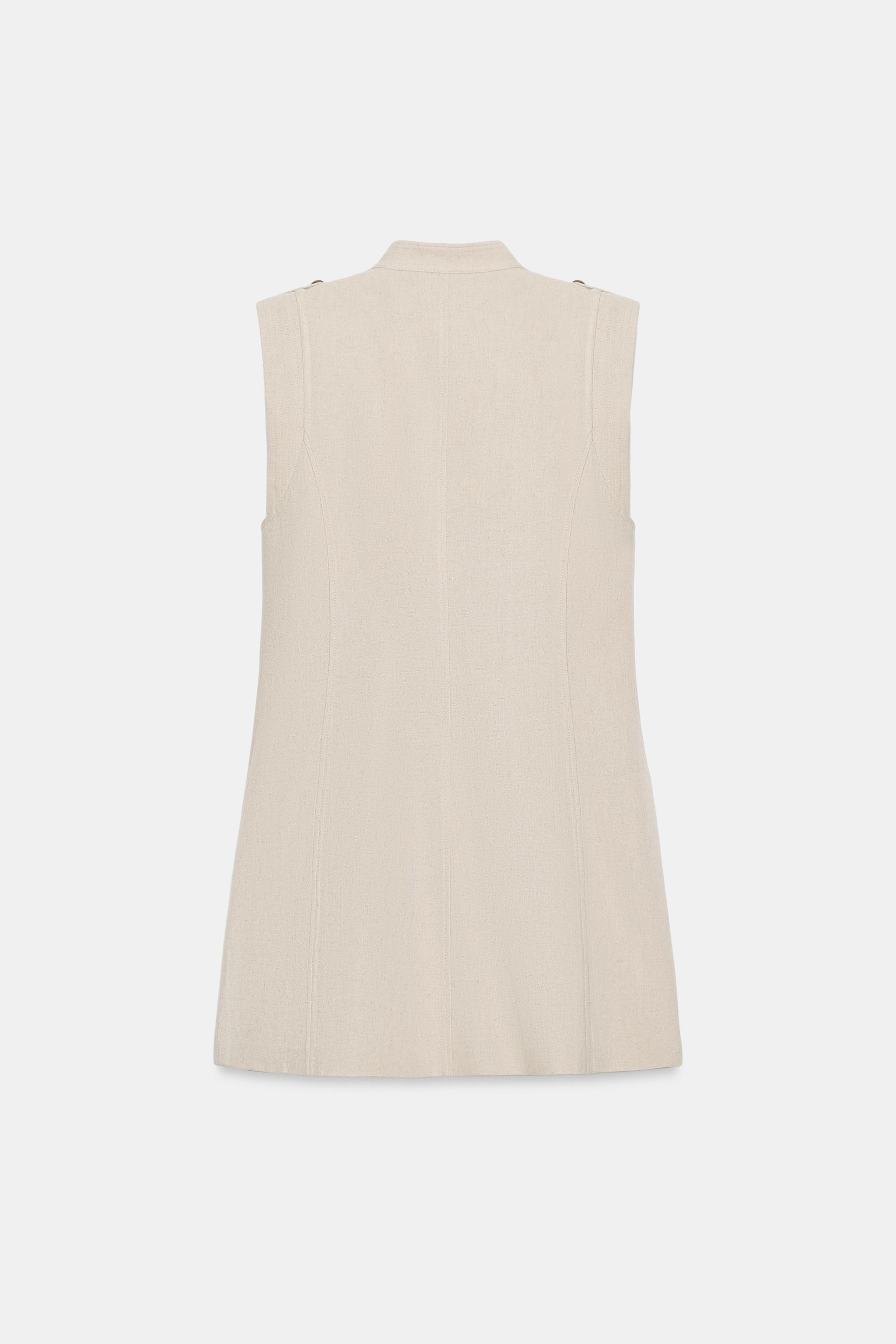 LINEN MINI FIREMAN CLASP DRESS | Zara US