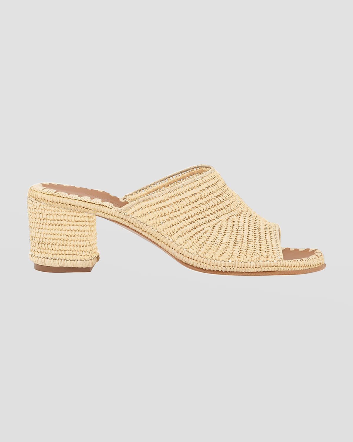 Rama Woven Raffia Slide Sandals | Neiman Marcus