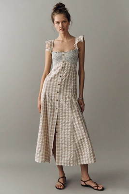 Pilcro Cotton Buttondown Midi Dress | Anthropologie (US)