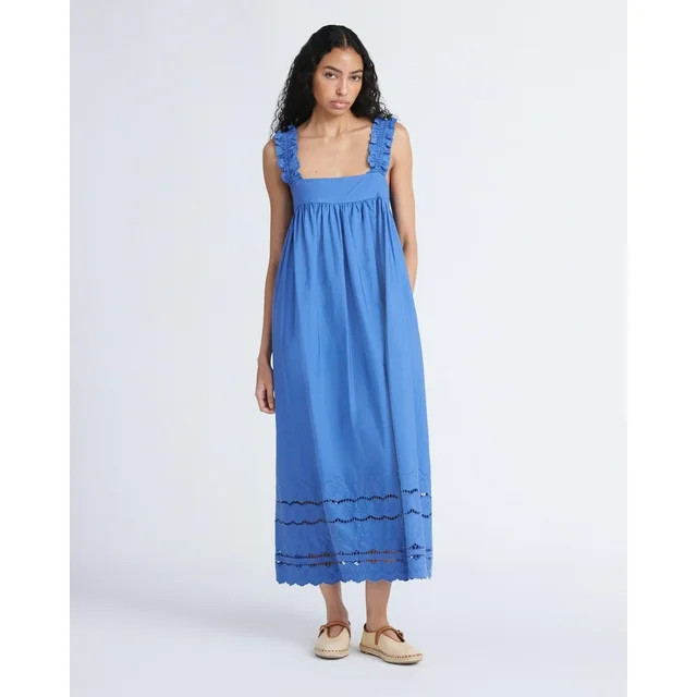 Free Assembly Women's and Women's Plus Sleeveless Cotton Eyelet Maxi Dress, Sizes XS-4X | Walmart (US)