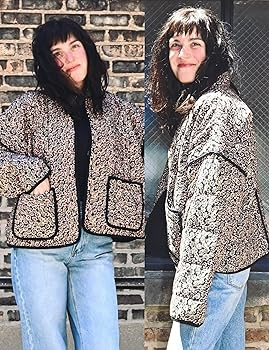 Omoone Women's Cropped Quilted Jacket Floral Printed LightWeight Padded Puffer Cardigan Coat Outw... | Amazon (US)