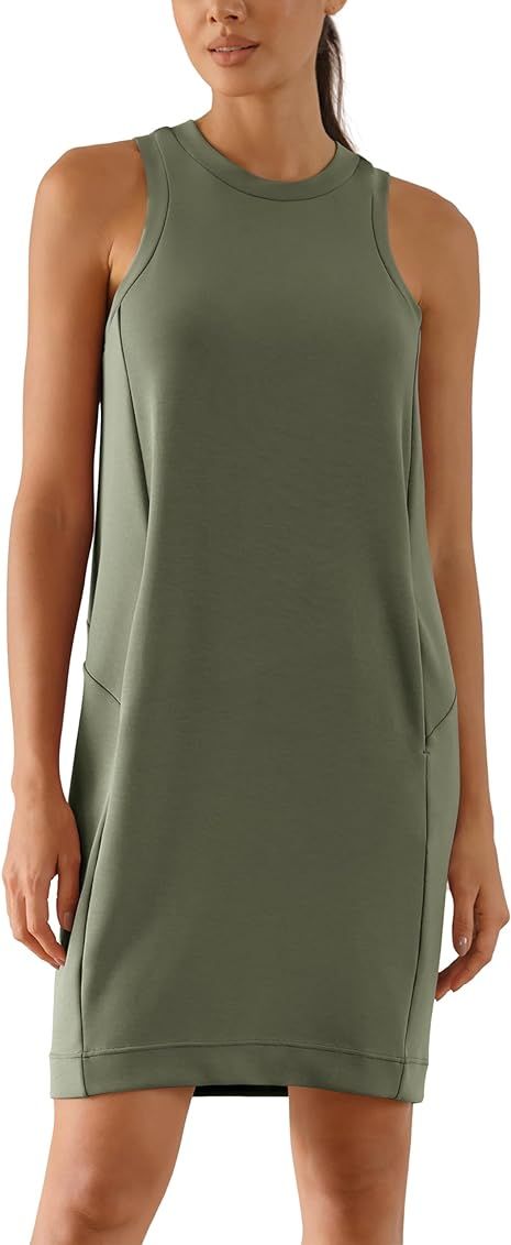 ODODOS Modal Soft Loose Tank Dress for Women Casual Sleeveless Sundress with Kangaroo Pocket Summ... | Amazon (US)