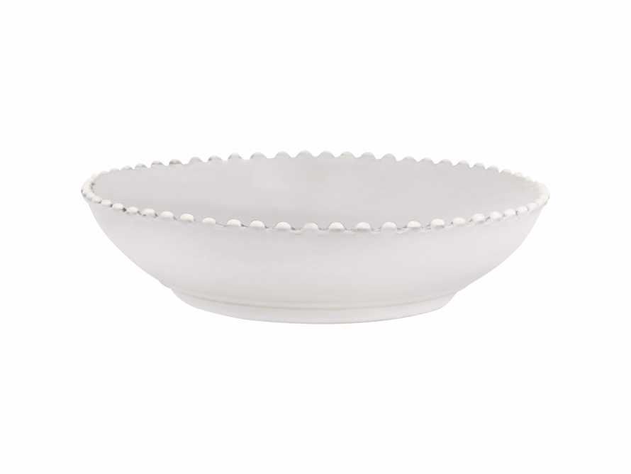 Avignon White Soup Bowls with Pearl Trim (Set of 4) | Arhaus