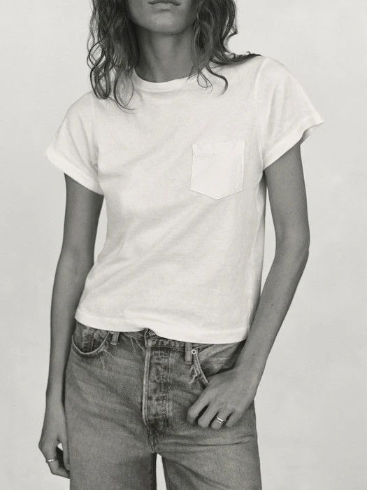 White Toughknit Shrunken Pocket Tee | Buck Mason | Buck Mason