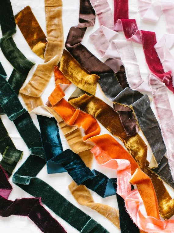 Silk velvet ribbon | hand dyed ribbon | velvet ribbon | wedding ribbon | invitation ribbon | wedd... | Etsy (US)