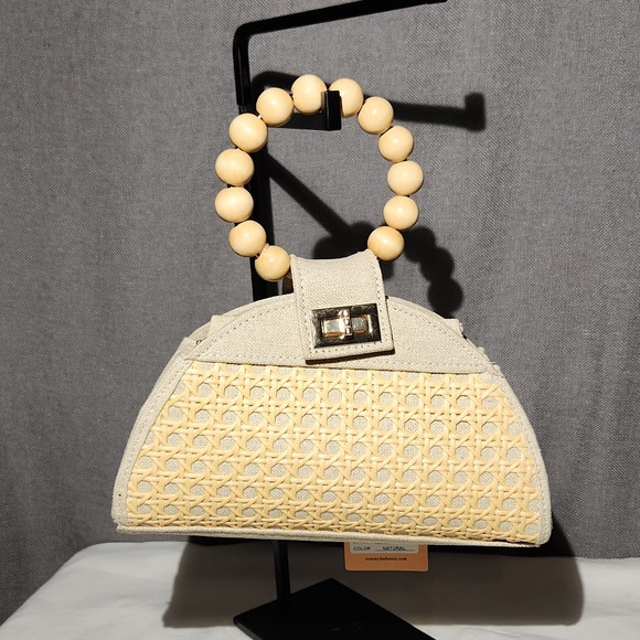 Tommy Bahama rattan wood beaded handle crossbody chain bag NWT purse | Poshmark
