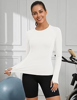 Loovoo Workout Tops for Women 1/2 Pack Long Sleeve Athletic Shirts with Thumb Holes Breathable Qu... | Amazon (US)
