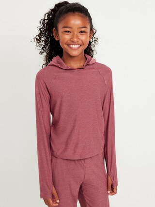 CloudMotion Side-Ruched Hoodie for Girls | Old Navy (US)