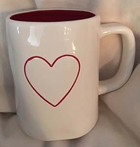 Rae Dunn Magenta Artisan Collection Mug RED HEART Red Cup Interior | Amazon (US)
