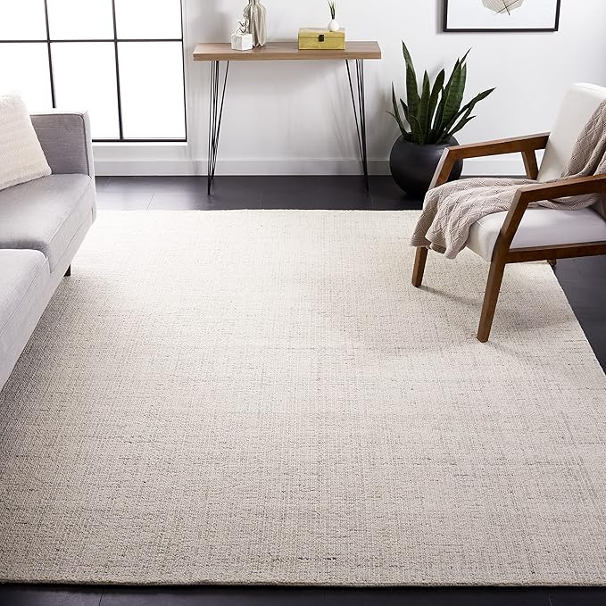 SAFAVIEH Area Rug 8x10 - Abstract Collection - Large - Ivory & Light Grey, Handmade Wool, Ideal f... | Amazon (US)