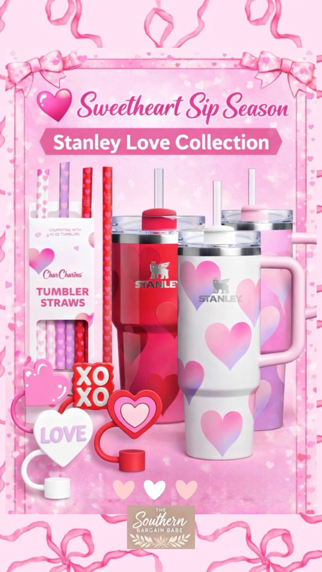 💘 Sweetheart Sip Season
I’m obsessed with these Stanley Love Collection tumblers — the heart prints, the soft pinks, and all the sweetheart vibes are everything 😍
Perfect for gifting (or treating yourself) this season.

I linked all the cups, charms, and straws so you can build your own cute Stanley setup 💖
Tap my LTK to shop before they sell out!

#StanleyCup #StanleyLove #SweetheartSip #LTKFinds #LTKHome #LTKGifts #ValentinesFinds #ValentinesVibes #HeartPrints #PinkObsessed #CuteFinds #Giftable #TheSouthernBargainBabe

#LTKHome #LTKSeasonal #LTKFindsUnder50