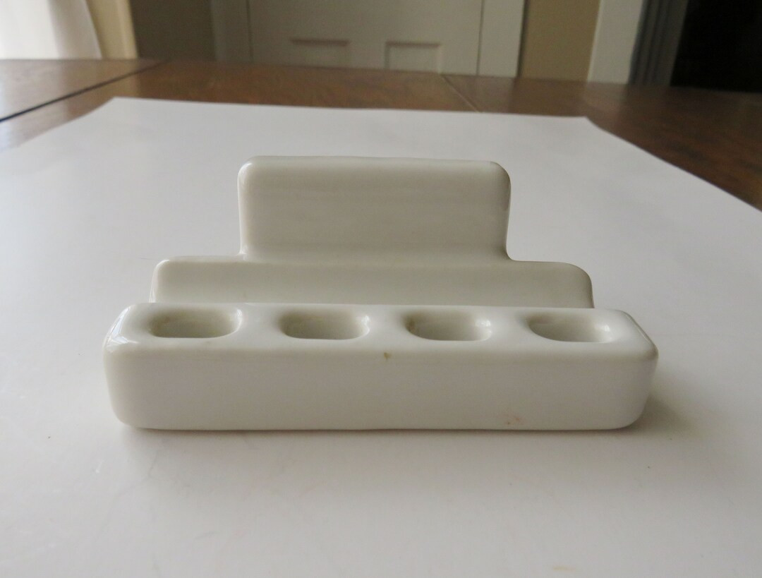 Vintage White Porcelain Toothbrush Holder Wall Mount Sink Fixture | Etsy (US)