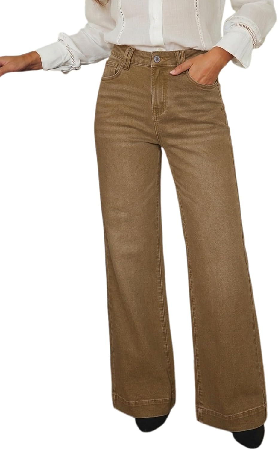 Dokotoo Women's Wide Leg Baggy Flare Jeans High Waisted 2026 Denim Pants | Amazon (US)