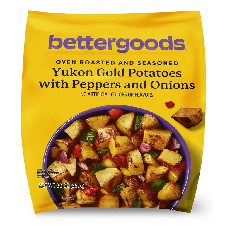 bettergoods Oven Roasted and Seasoned Yukon Gold Potatoes with Peppers and Onions, 20 oz (Frozen) | Walmart (US)