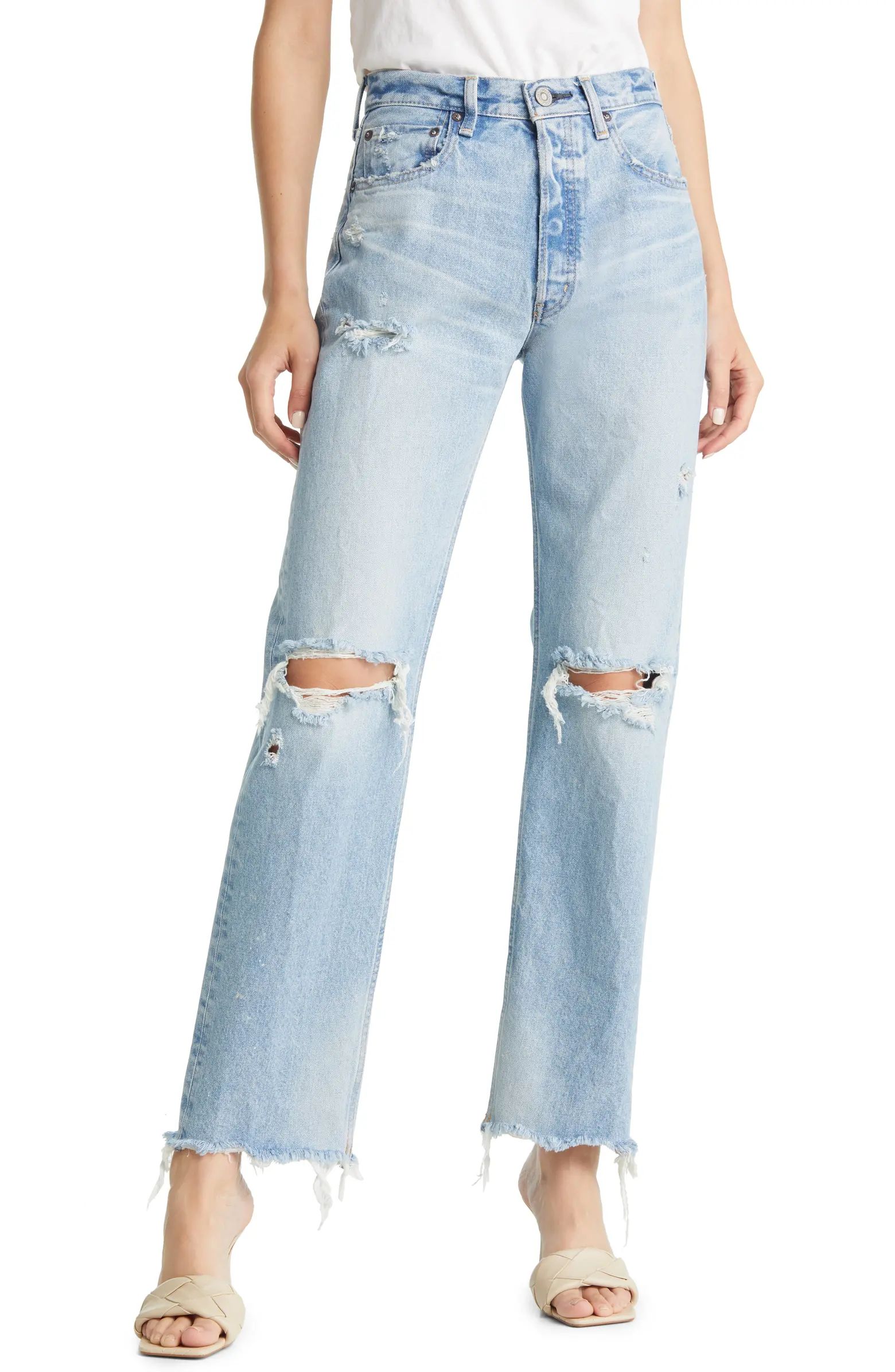 MOUSSY VINTAGE Odessa Distressed Wide Leg Jeans | Nordstrom | Nordstrom