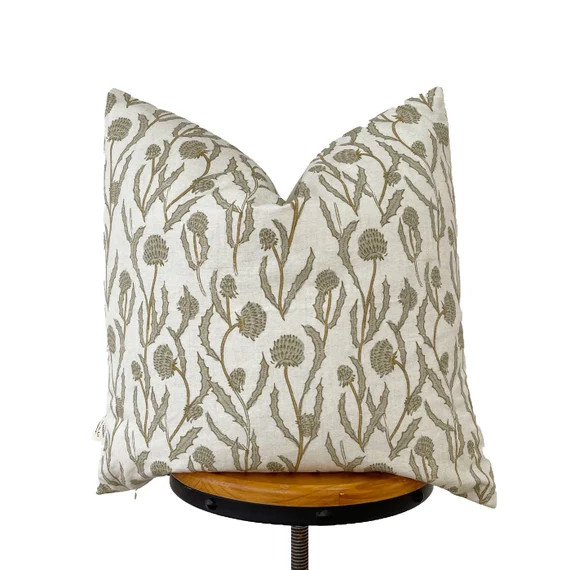 Summer Collection / Designer Fabric Pillow Cover Olive Green | Etsy | Etsy (US)