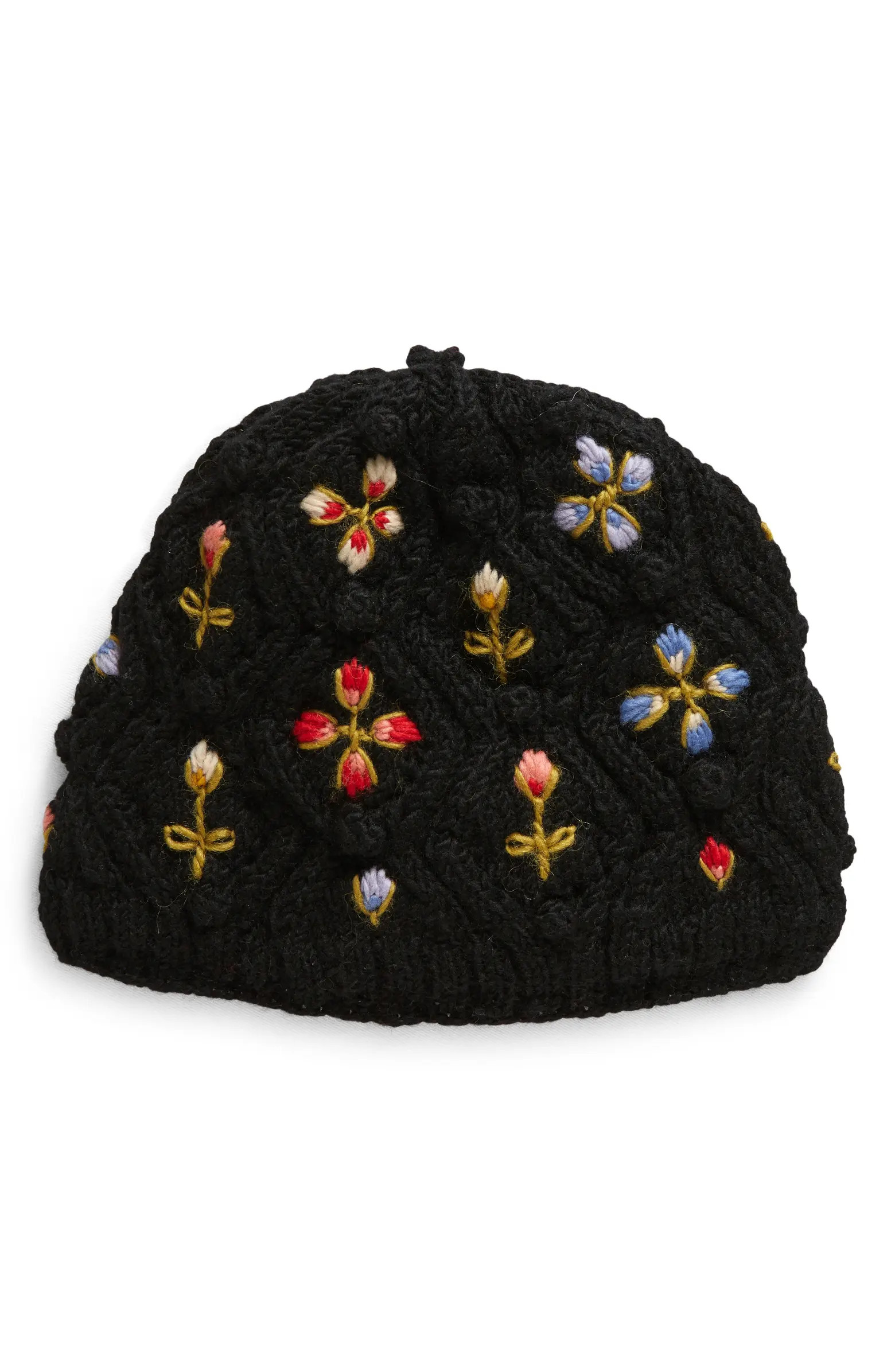 Tilly Floral Embroidered Wool Knit Hat | Nordstrom