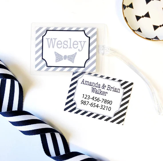 diaper bag tag, baby boy gift idea, luggage tag, gym bag tag, travel tag, personalized luggage ta... | Etsy (US)