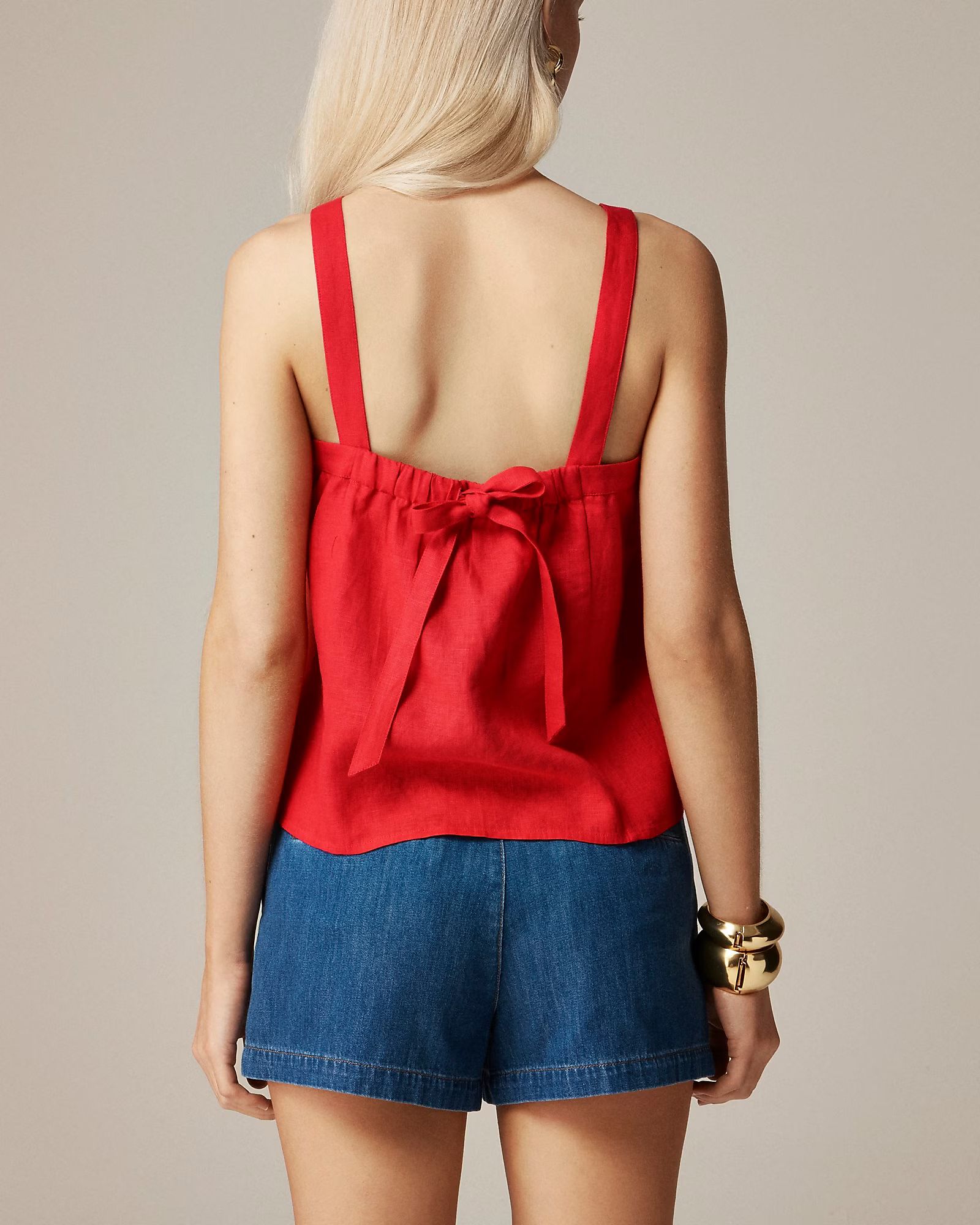 Bow-back linen top | J. Crew US