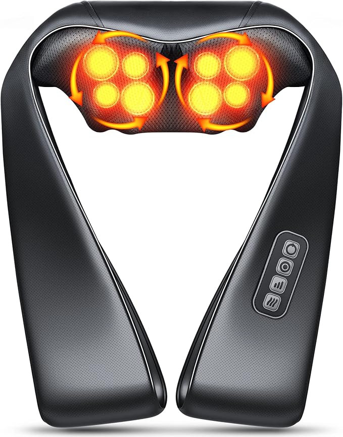 Neck and Back Massager with Heat, Shiatsu Shoulder Massagers for Neck and Back with Extra Long 10... | Amazon (US)