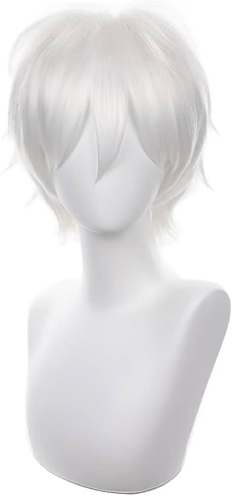 COSPLAZA White Cosplay Wig Short Spiky Fluffy Heat Resistant Layered Synthetic Hair Men Women Hal... | Amazon (US)