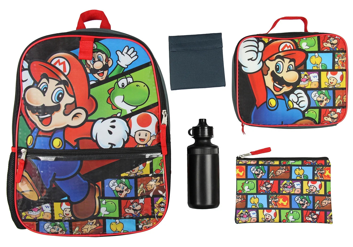 Nintendo Boys 5 PC Shimmer Pixel Character 16" Backpack Combo Set | Walmart (US)