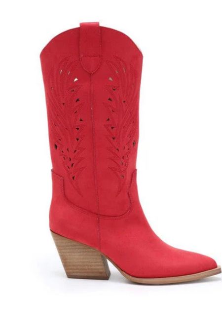 Red cowboy boots
Trending boots 
Fourth of July out 
Memorial Day weekend outfit 
Summer outfit 
country concert outfit 

#LTKFestival #LTKShoeCrush #LTKSaleAlert