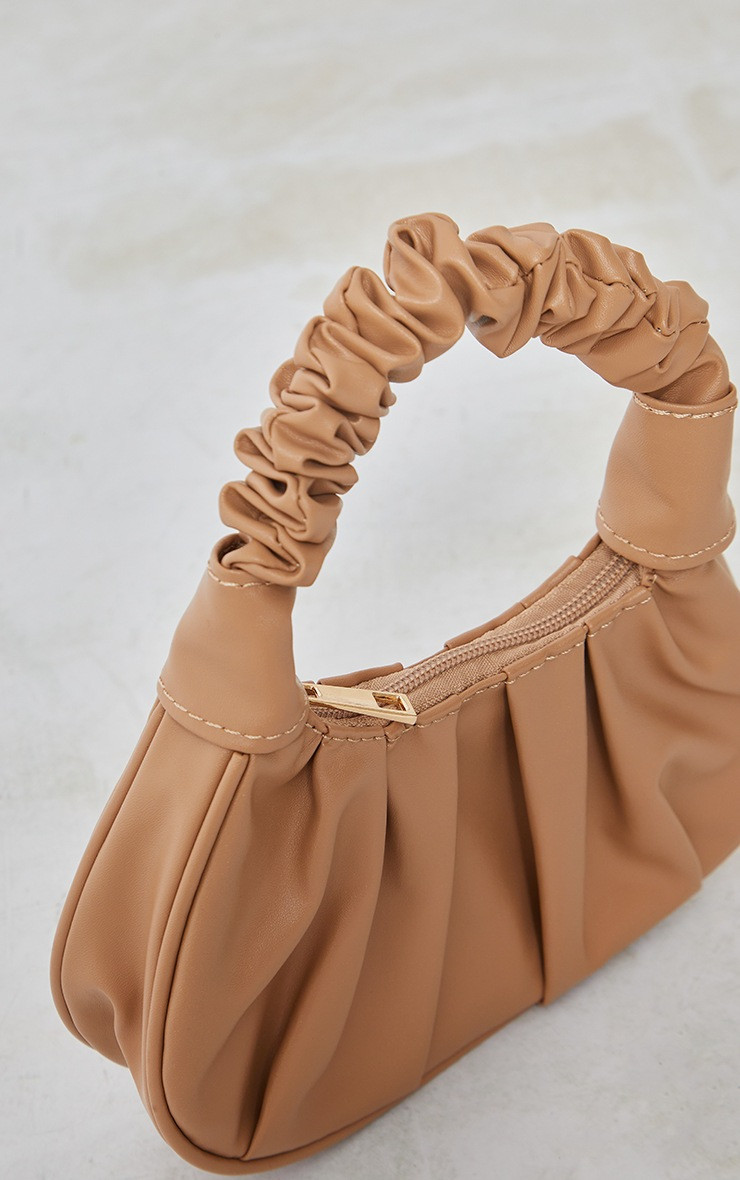 Tan Ruched Mini Grab Bag | PrettyLittleThing UK