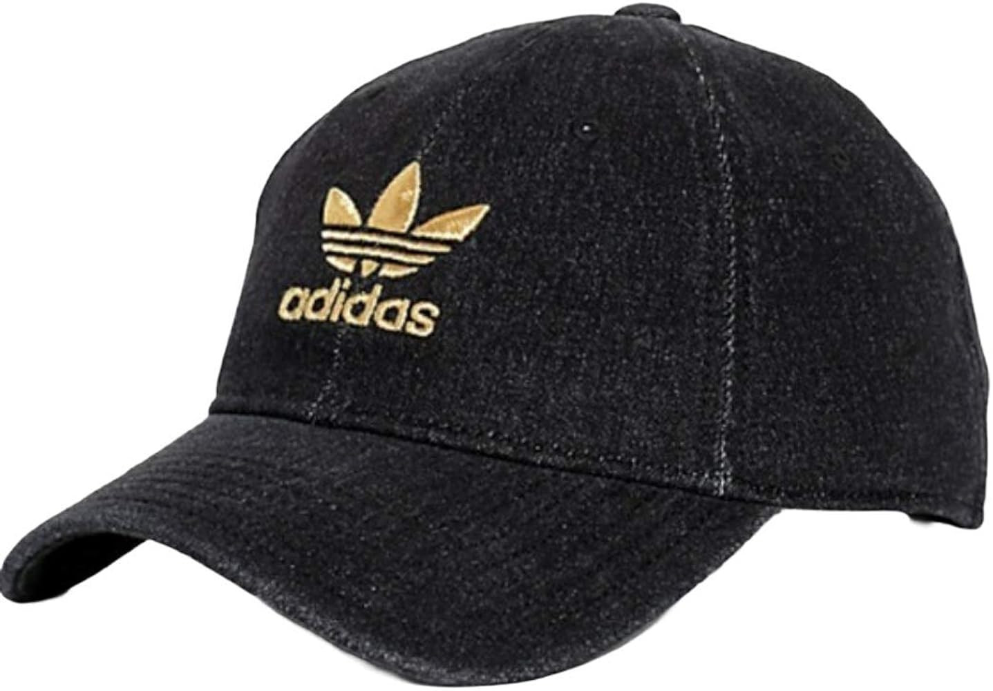 adidas Originals Women's Relaxed Adjustable Strapback Cap, One Size (Black Denim/Gold) | Amazon (US)