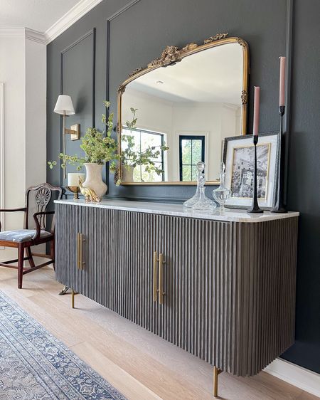 Arhaus Finnley buffet in Liath Smoke and the Amelie dresser mirror in gold! Styling is a mix of Pottery Barn, Amazon, Etsy and vintage!

#LTKstyletip #LTKunder100 #LTKhome