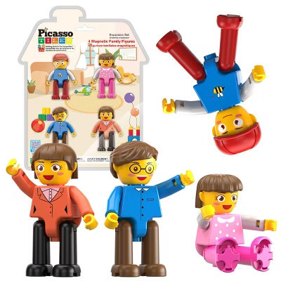 PICASSO-TILES Family Character Magnetic Tiles for Kids – 4PCS STEM Building Blocks, Educational Construction Toy, Creative Learning Magnet Set | Target
