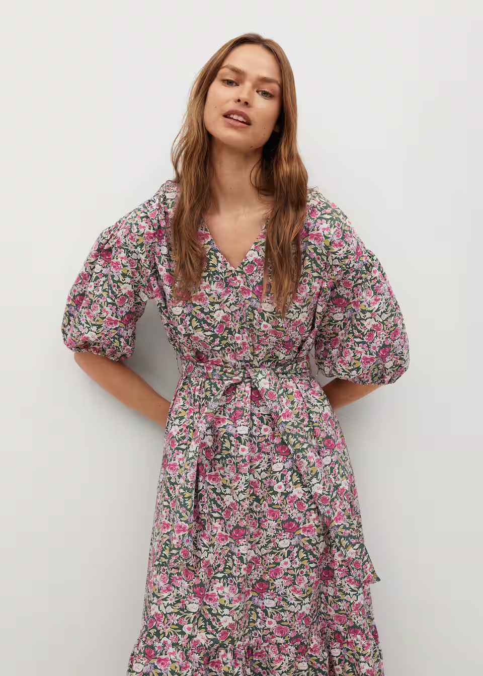 Flowers cotton dress | MANGO (US)