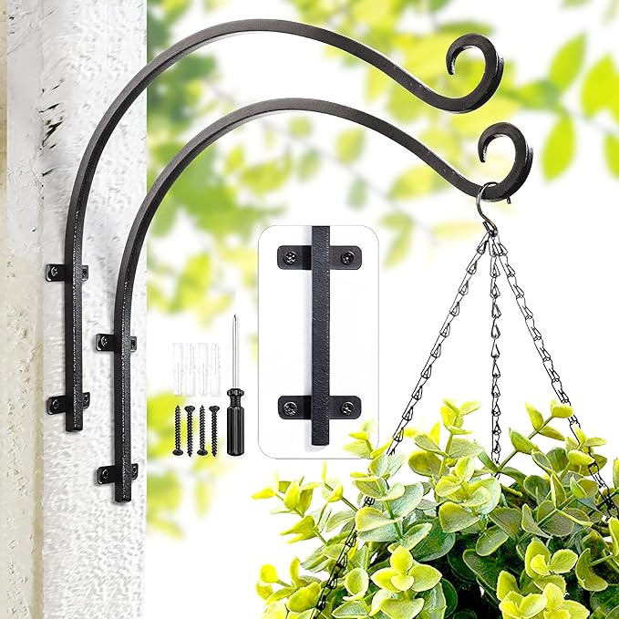 Lifyzoon Heavy Duty Hanging Plant Bracket: 50lbs Weight Capacity - Bird Feeder Hangers 2 Packs, 1... | Amazon (US)