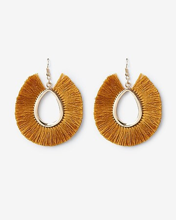 Teardrop Fringe Statement Earrings | Express