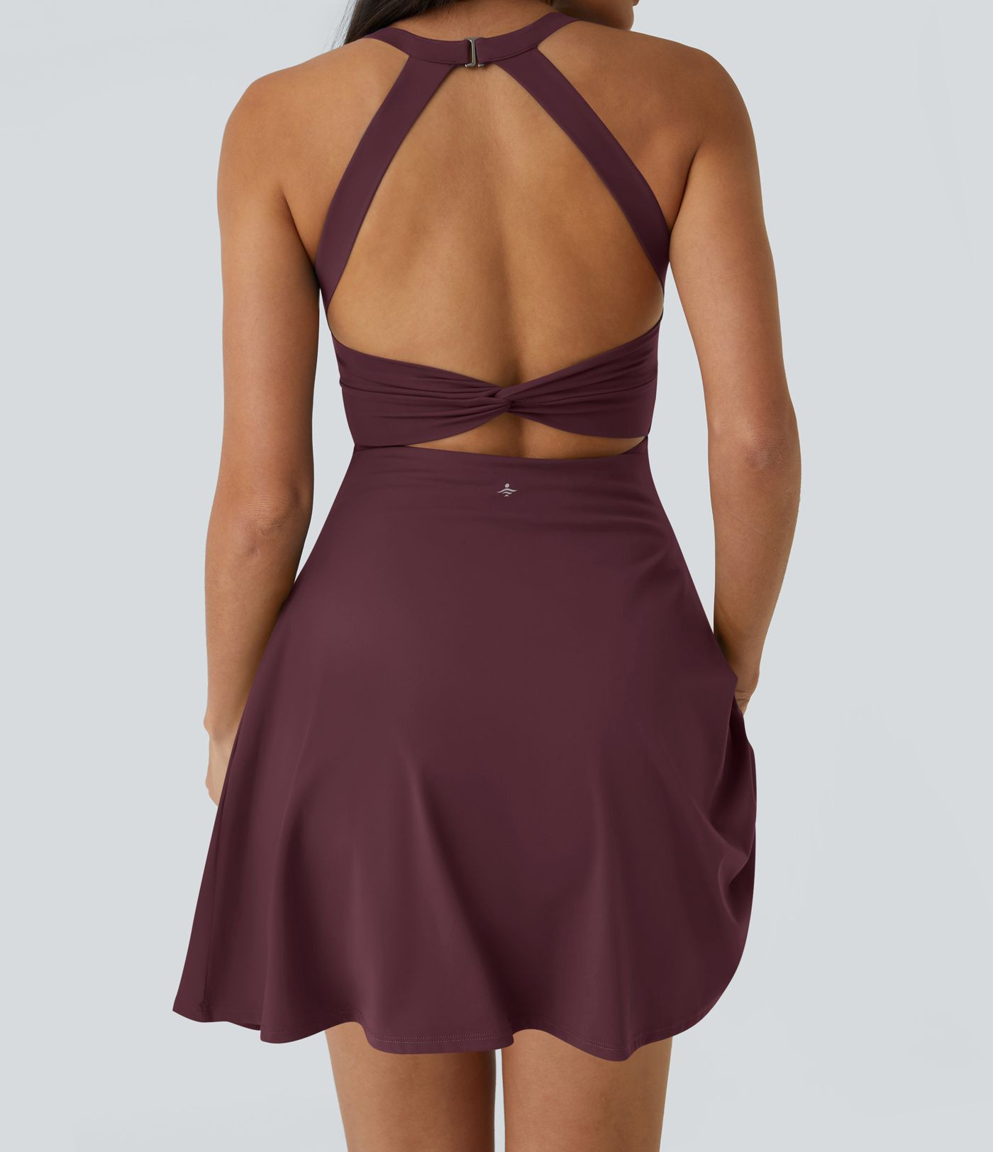 Women\u2019s SoftlyZero\u2122 Airy Backless Twisted Flare Low Support Dance Active Dress-Longer L... | HALARA
