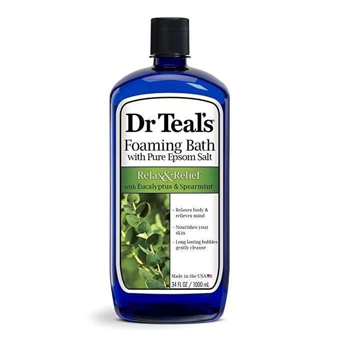 Dr Teal's Foaming Bath with Pure Epsom Salt, Relax & Relief with Eucalyptus & Spearmint, 34 fl oz | Amazon (US)
